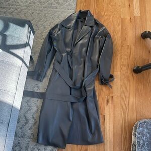 Faux leather trench coat xs